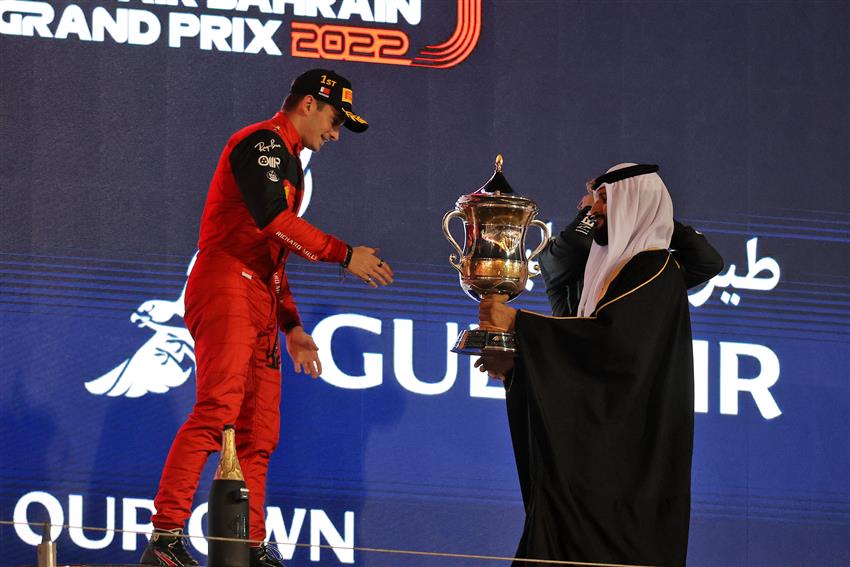 Charles Leclerc and trophy